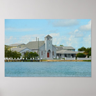 Green Turtle Cay Church, The Bahamas Poster