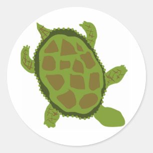 Green Turtle Classic Round Sticker