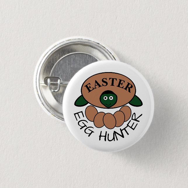 Green Turtle Egg, Easter Egg Hunter 3 Cm Round Badge (Front & Back)