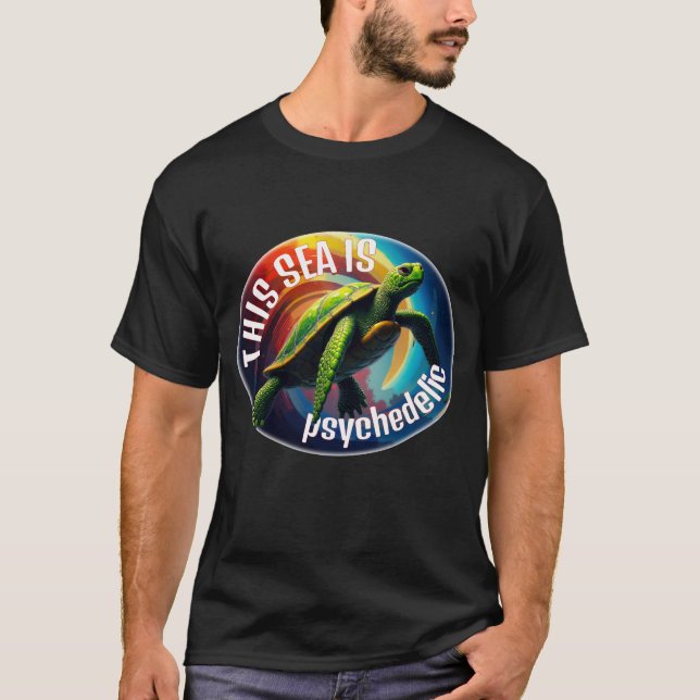 Green Turtle Floating in the astral plane T-Shirt (Front)