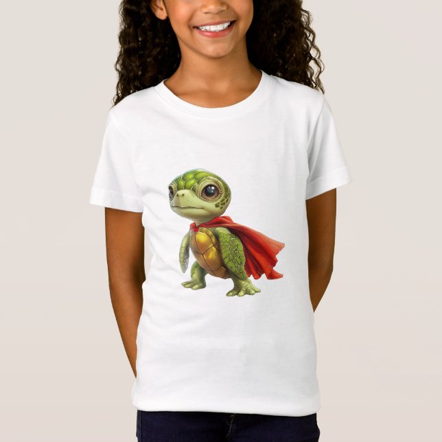 Green Turtle Hero with Red Cape T-Shirt (Front)