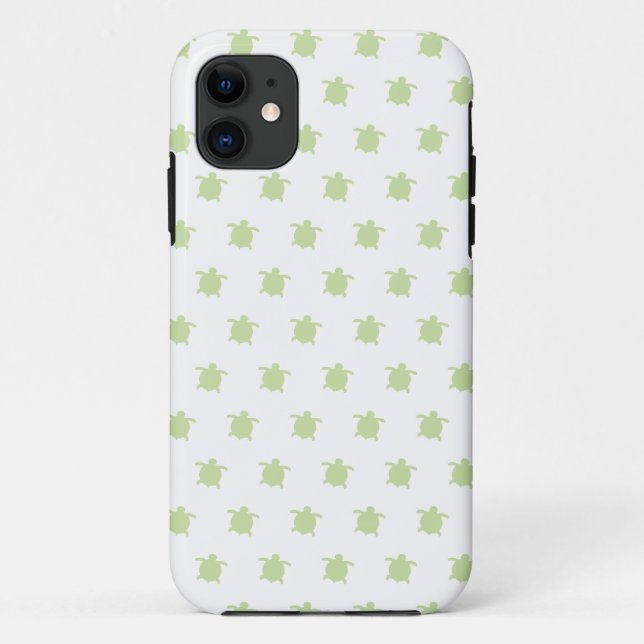 Green Turtle Pattern iPhone Case (Back)
