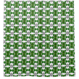 Green Turtle Pattern Shower Curtain