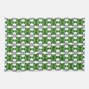 Green Turtle Pattern Tea Towel