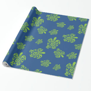 Green Turtle Pattern Wrapping Paper