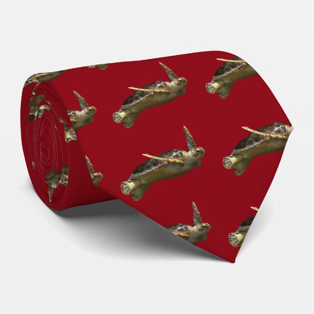 Green turtle tie (Rolled)