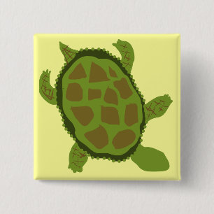 Green Turtle Tshirts and Gifts 15 Cm Square Badge