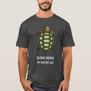 Green Turtle with Editable Slow Down Text T-Shirt