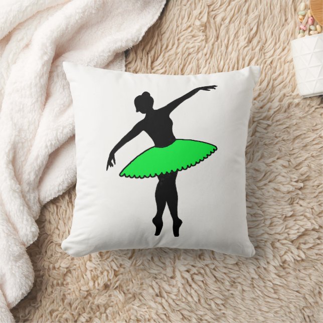 Green Tutu Ballet Dancer Ballerina Dance Teacher Cushion (Blanket)