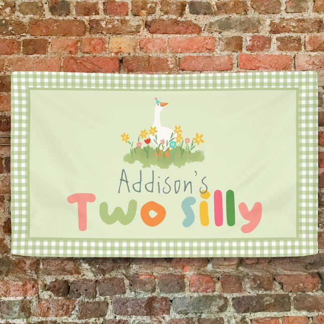 Green Two Silly Farm Goose Birthday Sign (Creator Uploaded)