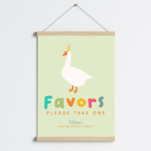 Green Two Silly Goose 2nd Birthday Favor Sign