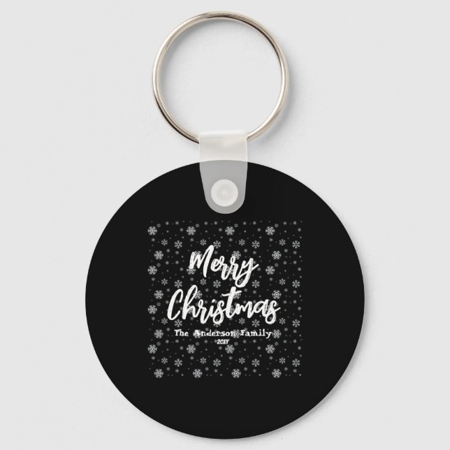 Green Tygraphy Minimal Modern Merry Christmas T Sh Key Ring (Front)