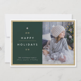 Green Typographic Tree Holiday Photo Card