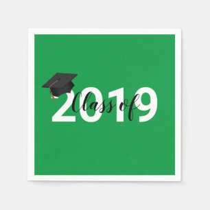 Green Typography Graduation Class of 2019 Napkin