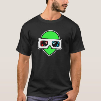 Green Ufo With 3d Glasses   T-Shirt