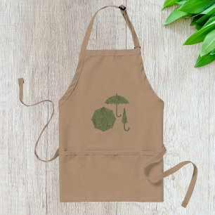 Green Umbrella Set Raining Apron