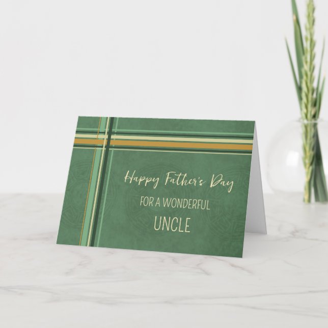 Green Uncle Happy Father's Day Card (Front)
