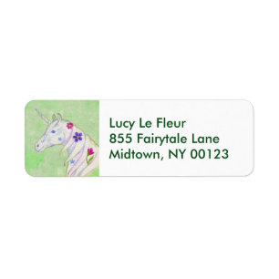 Green Unicorn address label