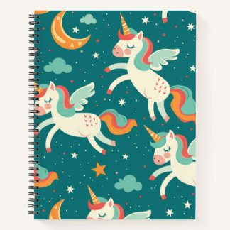 Green Unicorn for Kids Notebook