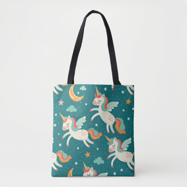 Green Unicorn for Kids  Tote Bag (Front)