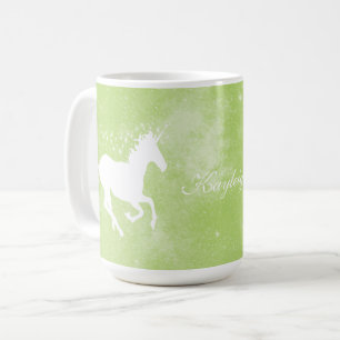 Green Unicorn Personalised Coffee Mug
