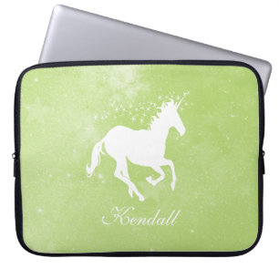 Green Unicorn Personalised Laptop Sleeve