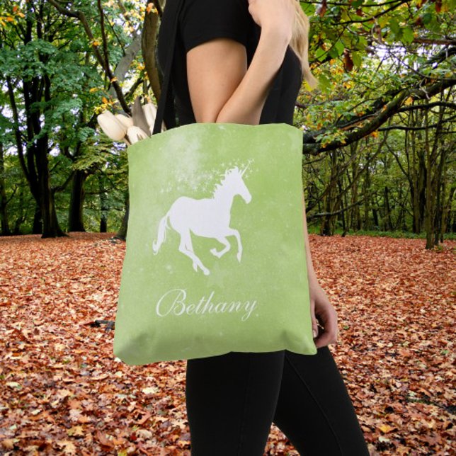 Green Unicorn Personalised Tote Bag (Green Unicorn Personalized Tote Bag)
