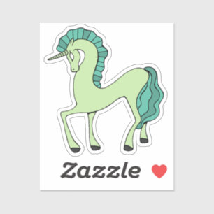Green Unicorn Sticker