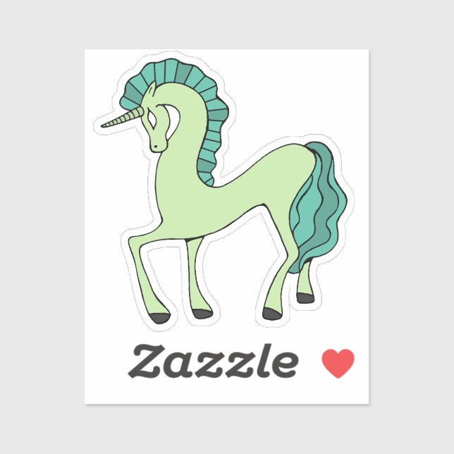 Green Unicorn Sticker (Sheet)