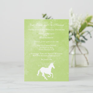 Green Unicorn Wedding Rehearsal Dinner Invite