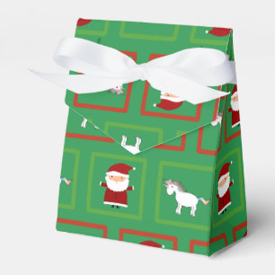 Green unicorns santa claus pattern favour box
