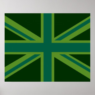 Green Union Jack Flag Decor