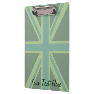 Green Union Jack Flag Decor Clipboard