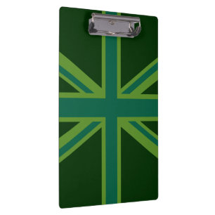 Green Union Jack Flag Decor Clipboard