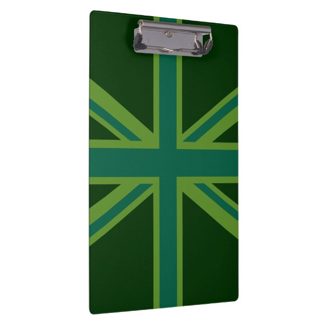 Green Union Jack Flag Decor Clipboard (Right)