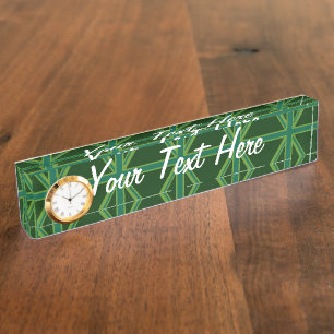 Green Union Jack Flag Decor Nameplate