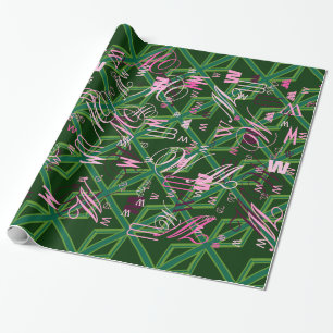 Green Union Jack Flag Decor Wrapping Paper