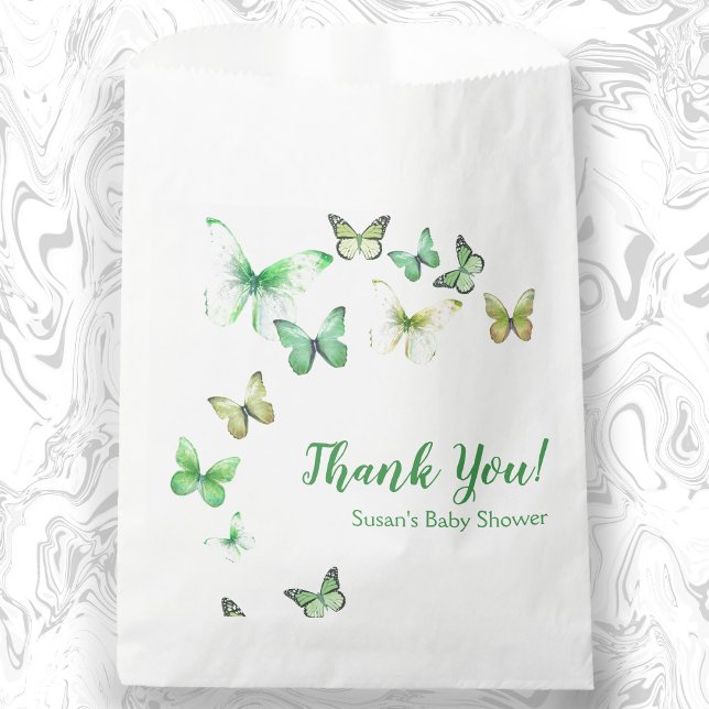 Green Unisex A Little Butterfly Baby Shower  Favour Bags (Creator Uploaded)