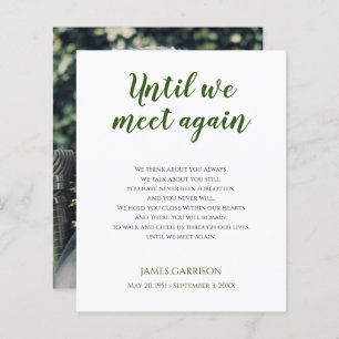 Green Until We Meet Again Memorial Poem with Photo
