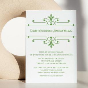 Green v2 Fancy Ornamental Wedding Invite
