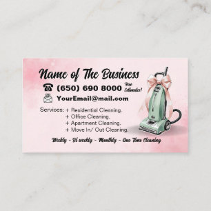 Green Vacuum Cleaner House Cleaning Services Business Card