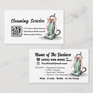 Green Vacuum Cleaner House Cleaning Services Business Card