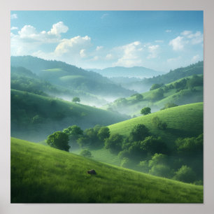Green Valley Dreamscape Poster