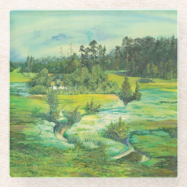 green valley glass coaster (Front)