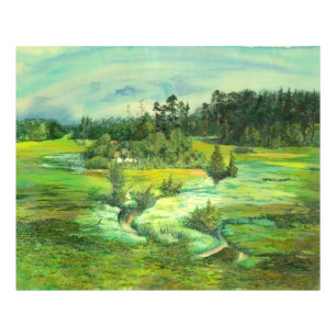 green valley painting Watercolor Photo Print