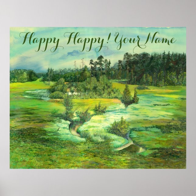 green valley painting Watercolor Poster (Front)