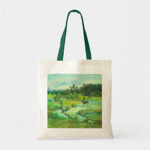 green valley painting Watercolor Tote Bag
