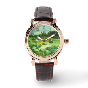 green valley painting Watercolor Watch