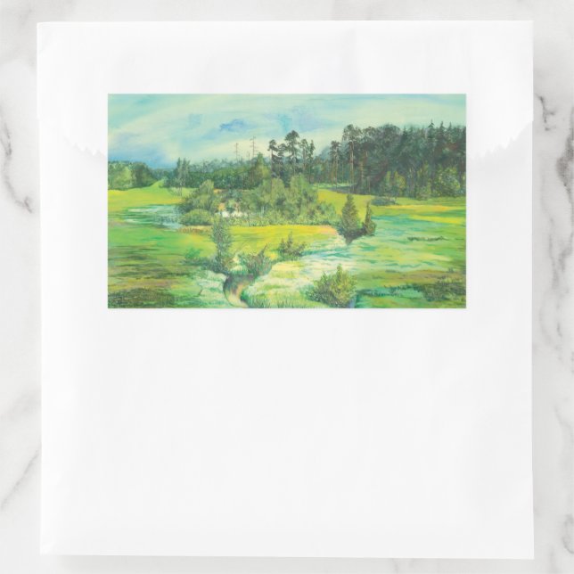 green valley rectangular sticker (Bag)