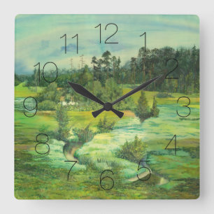 green valley square wall clock